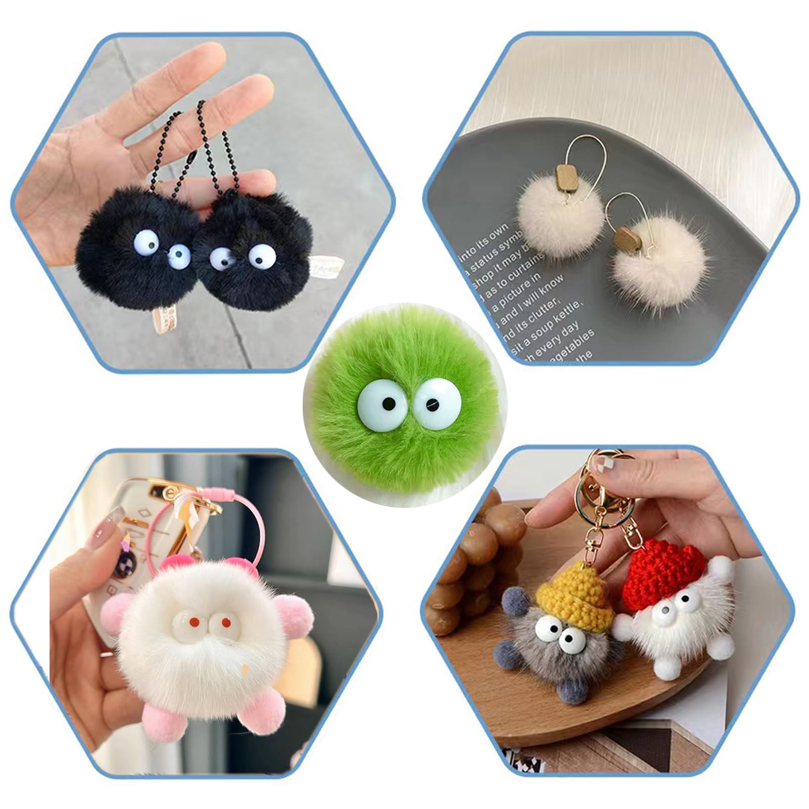 小物 pompom Amazon.com: Miupoo Pom Poms with Eyes for Crafts,Halloween Costume